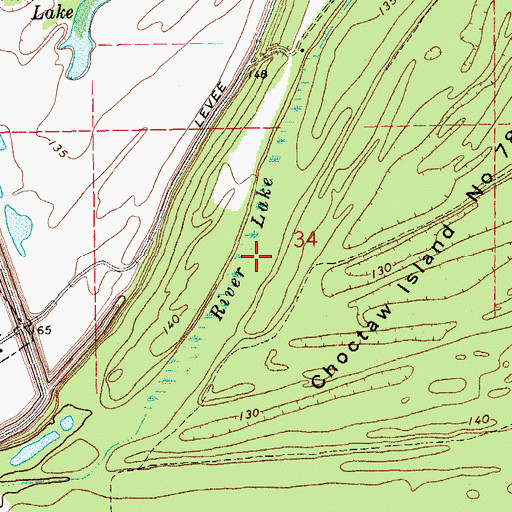 Topographic Map of River Lake, AR
