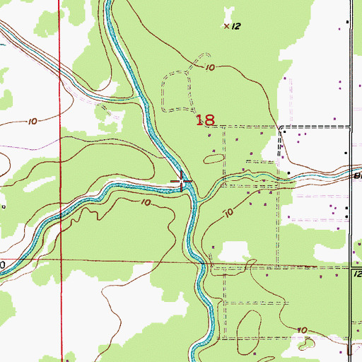 Topographic Map of Wing Gully, LA