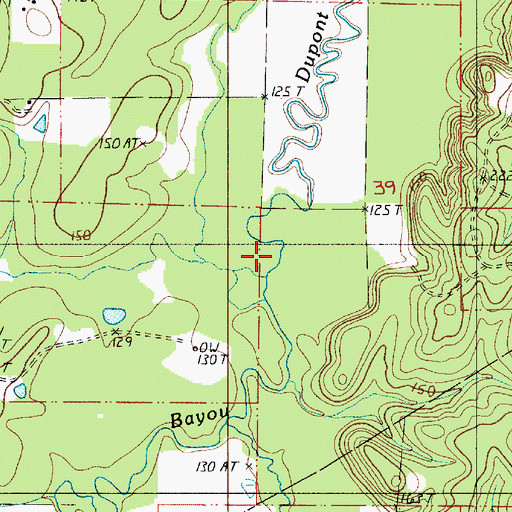 Topographic Map of Winn Creek, LA