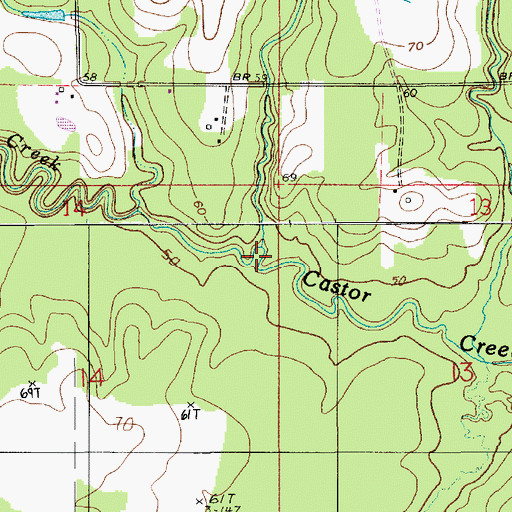 Topographic Map of Winn Gully, LA