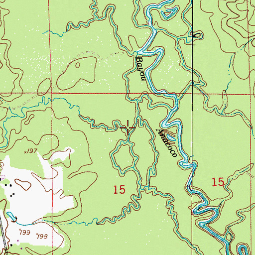 Topographic Map of Wolf Creek, LA