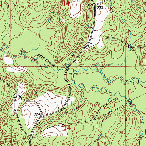 Topographic Map of Wolf Prong Branch, LA