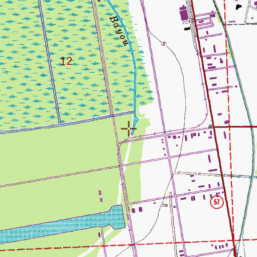 Topographic Map of Woodlawn Bayou, LA