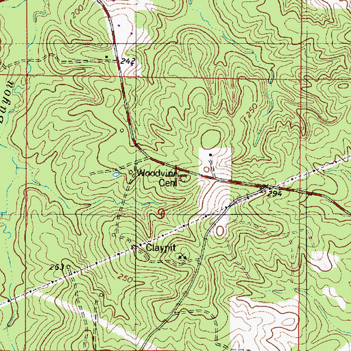 Topographic Map of Woodvine Cemetery, LA