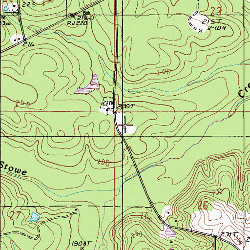 Topographic Map of Woody School, LA