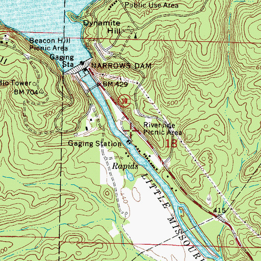 Topographic Map of Riverside Picnic Area, AR