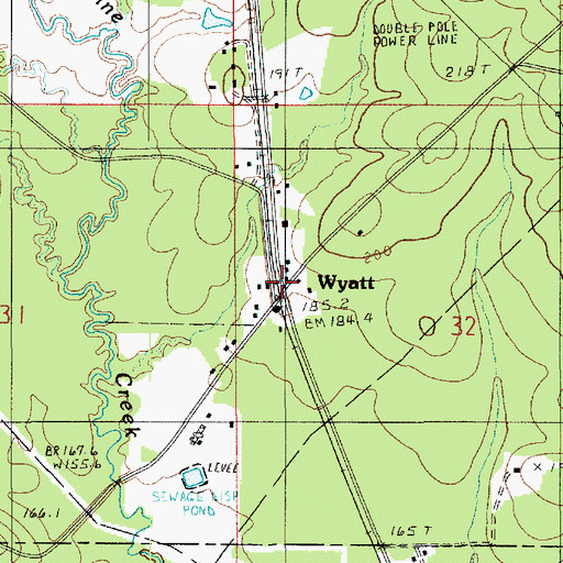 Topographic Map of Wyatt, LA