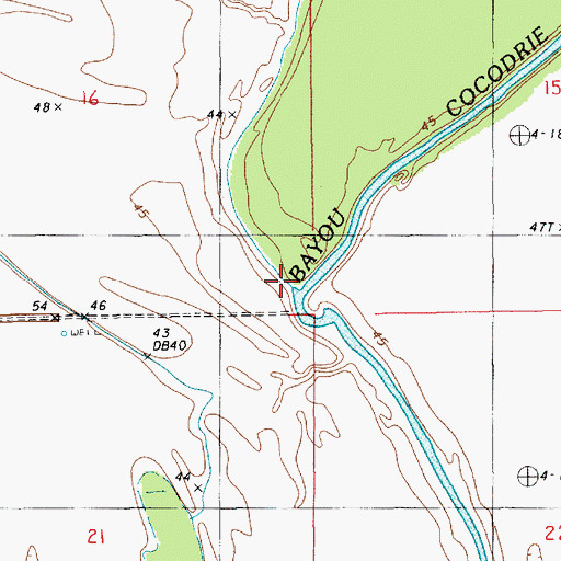 Topographic Map of Wyches Bayou, LA