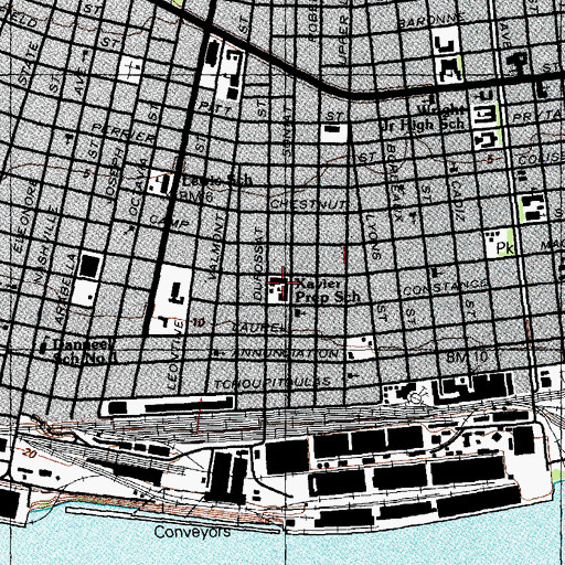 Topographic Map of Xavier University Preparatory School, LA