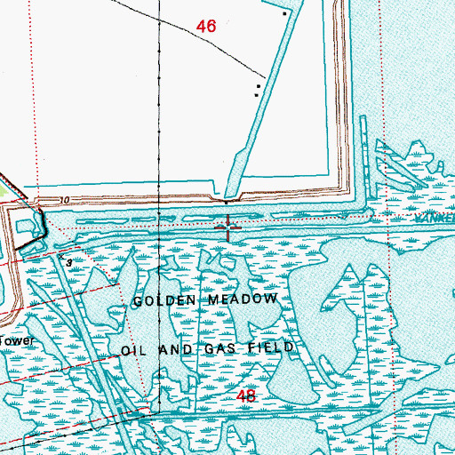 Topographic Map of Yankee Canal, LA