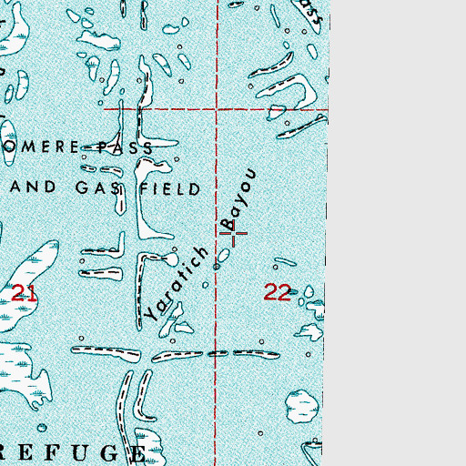 Topographic Map of Yaratich Bayou, LA