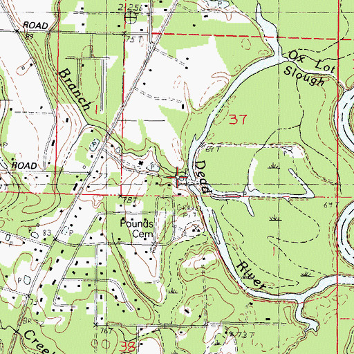 Topographic Map of Yellow Branch, LA