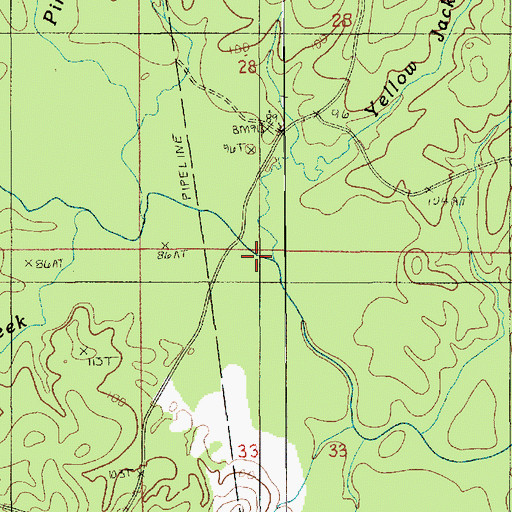 Topographic Map of Yellow Jacket Branch, LA