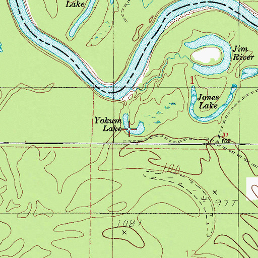 Topographic Map of Yokum Lake, LA
