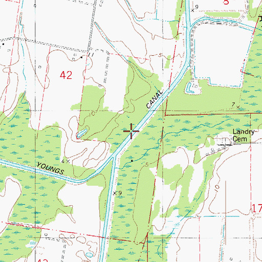 Topographic Map of Youngs Canal, LA