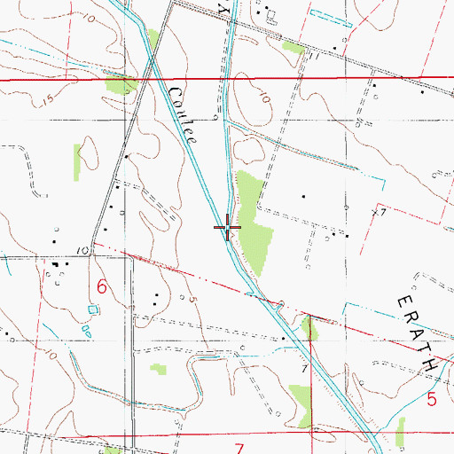 Topographic Map of Youngs North Coulee, LA