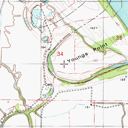 Topographic Map of Youngs Point Landing, LA