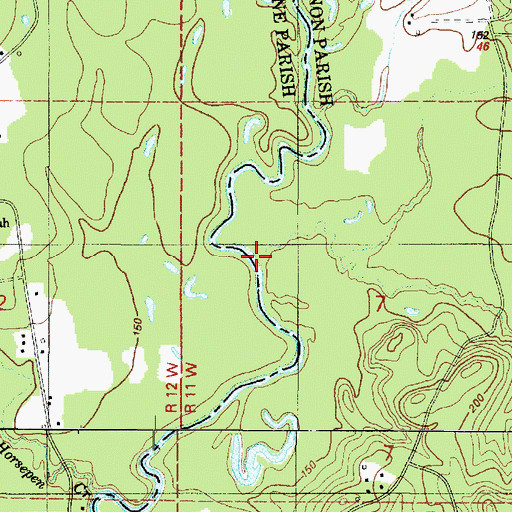Topographic Map of Zacks Branch, LA