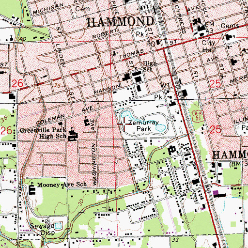 Topographic Map of Zemurray Park, LA