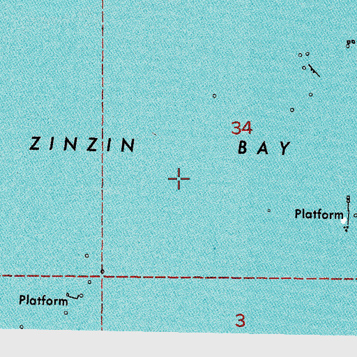 Topographic Map of Zinzin Bay, LA