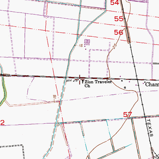 Topographic Map of Zion Traveler Church, LA