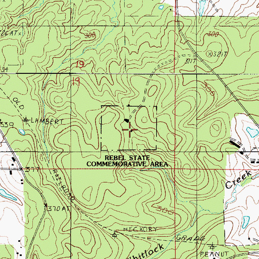 Topographic Map of Rebel State Historic Site, LA