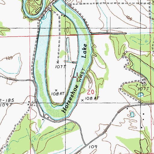 Topographic Map of Horseshoe Lake, LA
