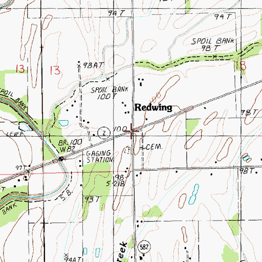 Topographic Map of Redwing, LA