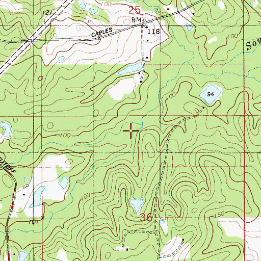 Topographic Map of Mill Creek, LA