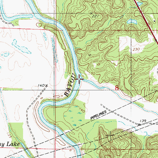 Topographic Map of Toulon Bayou, LA