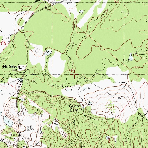 Topographic Map of Caney Branch, LA