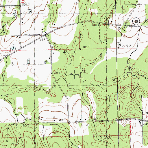 Topographic Map of Evans Branch, LA