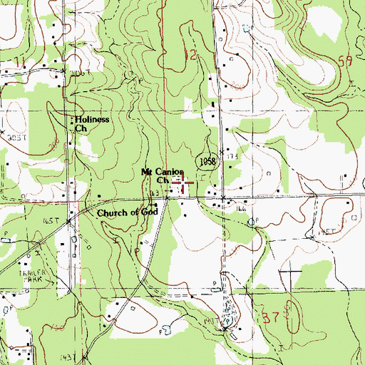 Topographic Map of Mount Kenyon School, LA