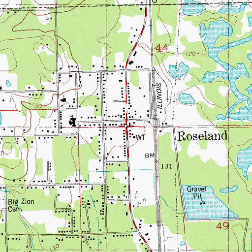 Topographic Map of Roseland, LA