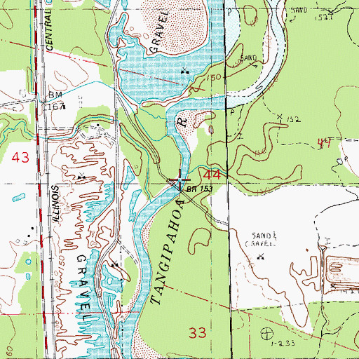 Topographic Map of Spring Branch, LA