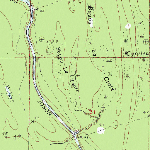Topographic Map of Bayou La Taure, LA