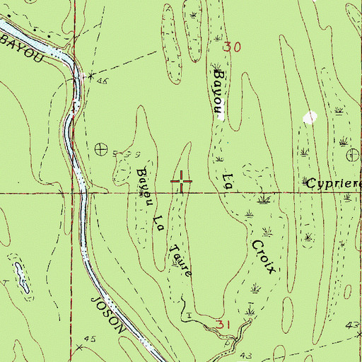 Topographic Map of Bayou La Croix, LA
