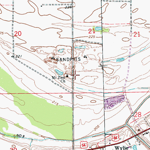 Topographic Map of Roberta Island School, AR