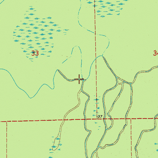 Topographic Map of Bayou Creux, LA