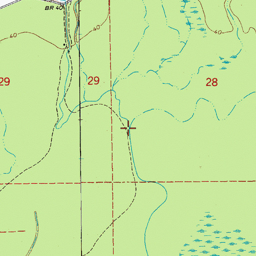 Topographic Map of Beauregard Slough, LA