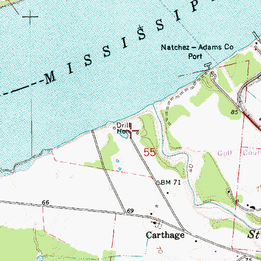 Topographic Map of Greens Store Light, LA