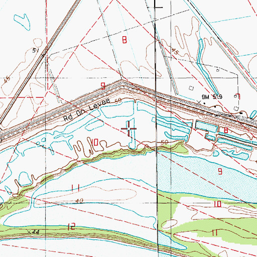 Topographic Map of Bougere, LA