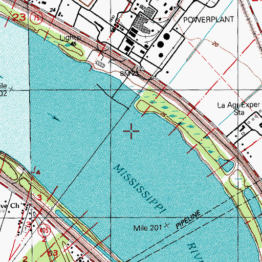 Topographic Map of Saint Gabriel Church, LA