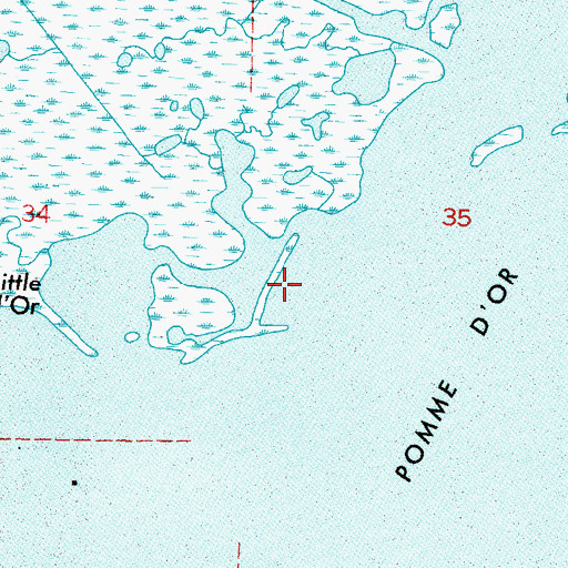 Topographic Map of Bay Pomme d'Or (historical), LA