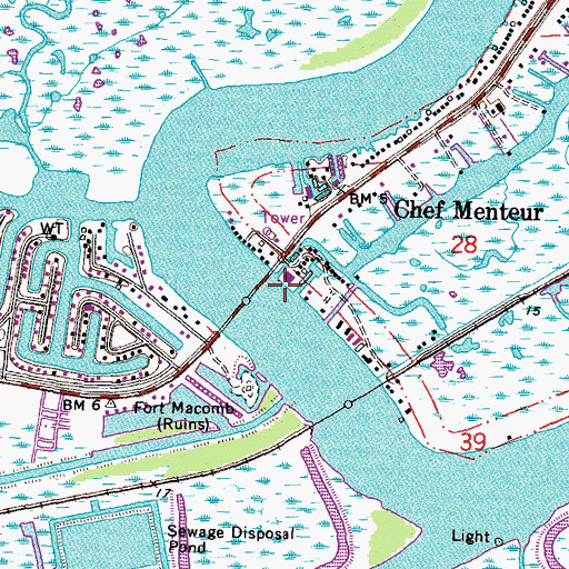 Topographic Map of Marquez Canal, LA