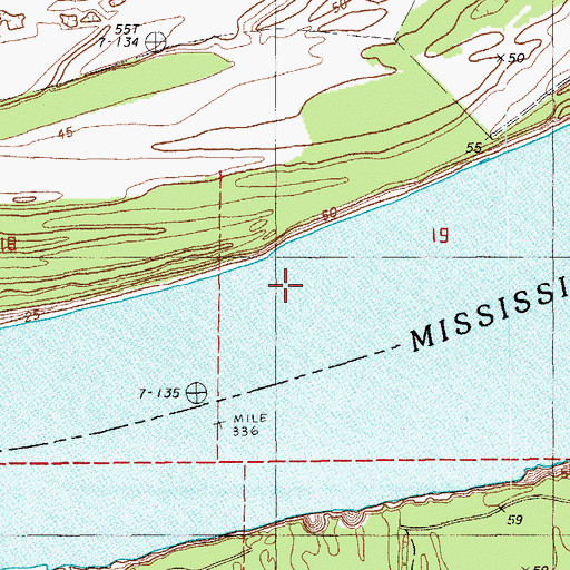 Topographic Map of Dead Mans Bend, LA
