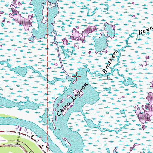 Topographic Map of Brothers Bayou, LA