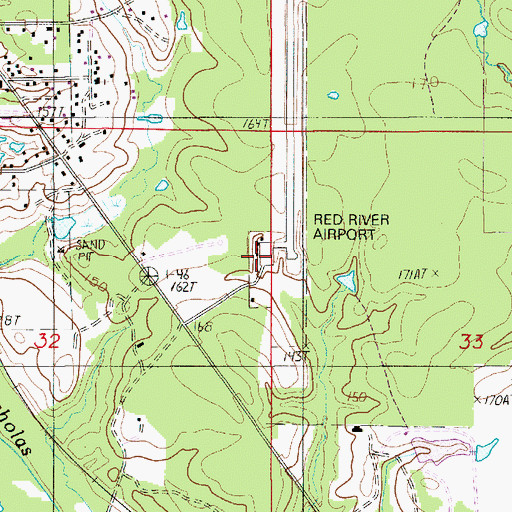 Topographic Map of The Red River Airport, LA