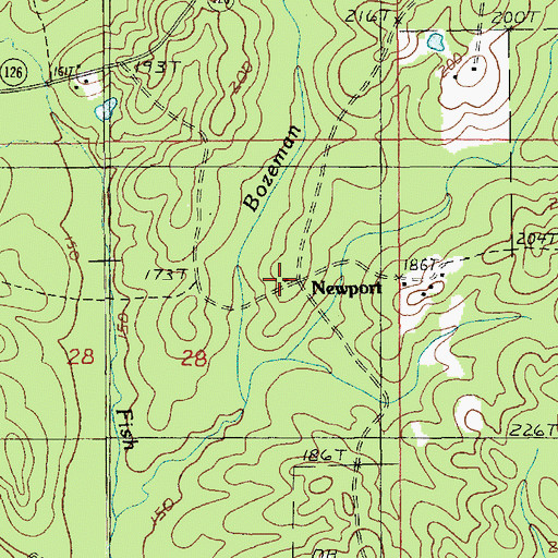 Topographic Map of Newport, LA