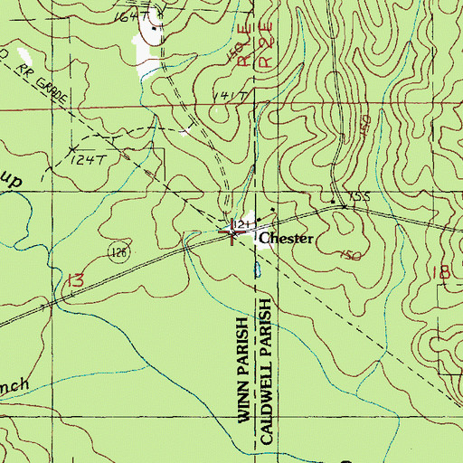 Topographic Map of Chester, LA